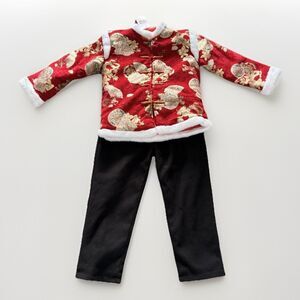Children Chinese New Year Tang Suit Pant Suit Qipao Hanfu long sleeve